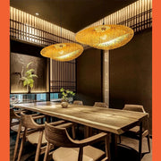 Luminária de Teto Rústica em Fibra de Rattan 52cm