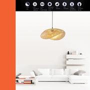 Luminária de Teto Rústica em Fibra de Rattan 52cm