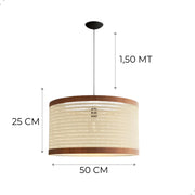 Pendente Manhattan Telinha Rattan 50cm Design Natural