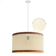 Pendente Manhattan Telinha Rattan 50cm Design Natural