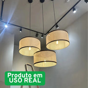 Pendente Manhattan Telinha Rattan 50cm Design Natural