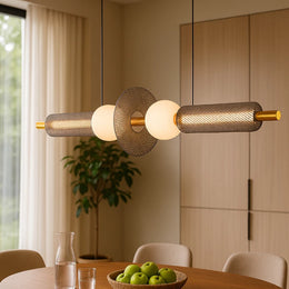 Luminária Pendente Moderna Auréola Estilo Nórdico com Globo Multicolor Gold Decorativa Bivolt 36W e 3 Temperaturas de Cor