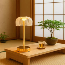 Luminária Abajur Cúpula Acrílica Pétalas 3W 3 Cores Iluminação Suave com Sensor de Toque