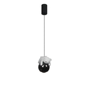 Luminária de Teto Pendente Usinho Deitado Globo Preto 10W Iluminação Infantil Decorativa