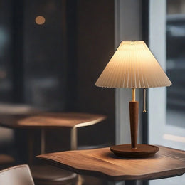 Abajur Luminária de Mesa Nogueira Madeira Maciça E27