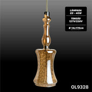 Luminária Pendente Vetro Cristal Cobre Vidro G9 40W Iluminação Decorativa Moderna