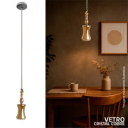 Luminária Pendente Vetro Cristal Cobre Vidro G9 40W Iluminação Decorativa Moderna