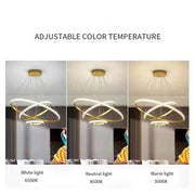 Lustre de Teto Nórdico Moderno para Sala de Estar e Sala de Jantar 3 Cores de Iluminação Bivolt