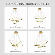 Lustre de Teto Nórdico Moderno para Sala de Estar e Sala de Jantar 3 Cores de Iluminação Bivolt