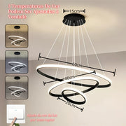 Lustre de Teto Nórdico Moderno para Sala de Estar e Sala de Jantar 3 Cores de Iluminação Bivolt