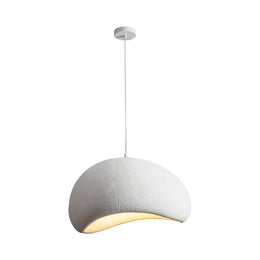 Luminária Pendente Cúpula Estilo Japonês 40cm Branca com Iluminação Suave e Decorativa