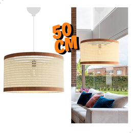 Pendente Manhattan Telinha Rattan 50cm Design Natural