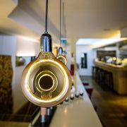 Lâmpada Led Espiral de vIdro Âmbar 6W Bivolt E27 com Iluminação 360° Decorativa