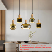 Lâmpada Led Espiral de vIdro Âmbar 6W Bivolt E27 com Iluminação 360° Decorativa