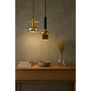 Lâmpada Led Espiral de vIdro Âmbar 6W Bivolt E27 com Iluminação 360° Decorativa