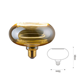 Lâmpada Led Espiral de vIdro Âmbar 6W Bivolt E27 com Iluminação 360° Decorativa