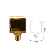 Lâmpada Led Espiral de vIdro Âmbar 6W Bivolt E27 com Iluminação 360° Decorativa