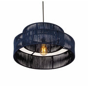 LUSTRE REDONDO DUPLO CORDA NÁUTICA PENDENTE COM FIO 50 CM DESIGN DECORATIVO
