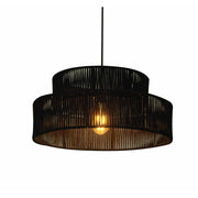 LUSTRE REDONDO DUPLO CORDA NÁUTICA PENDENTE COM FIO 50 CM DESIGN DECORATIVO