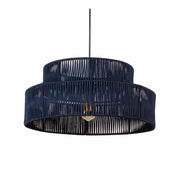 LUSTRE REDONDO DUPLO CORDA NÁUTICA PENDENTE COM FIO 50 CM DESIGN DECORATIVO