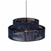 LUSTRE REDONDO DUPLO CORDA NÁUTICA PENDENTE COM FIO 50 CM DESIGN DECORATIVO