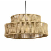 LUSTRE REDONDO DUPLO CORDA NÁUTICA PENDENTE COM FIO 50 CM DESIGN DECORATIVO